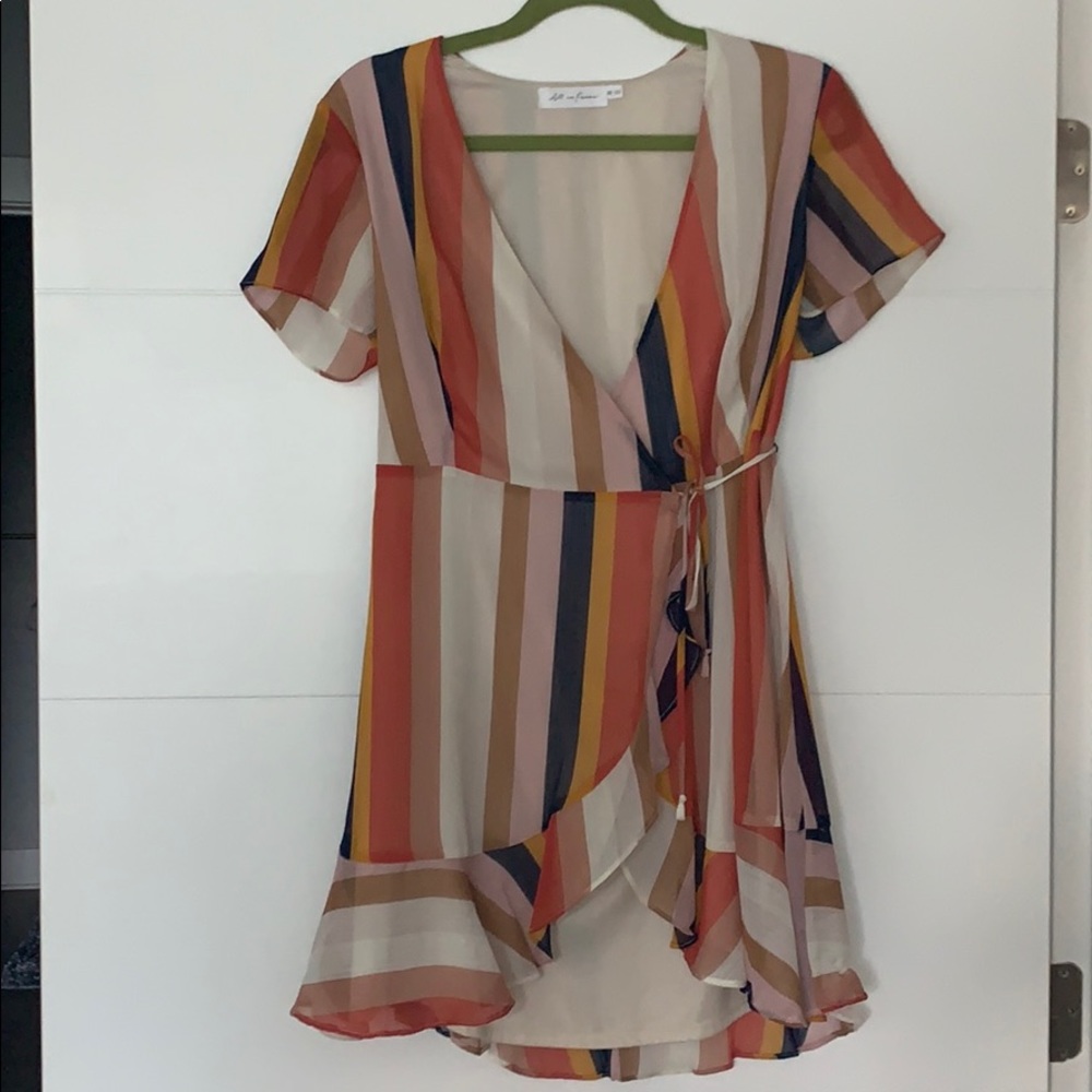 All in Favor colorful wrap dress